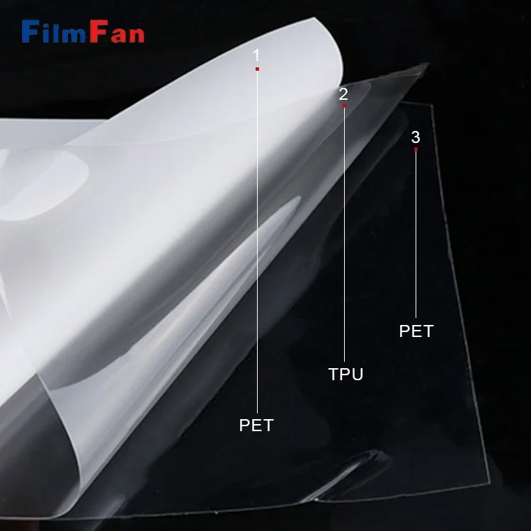 7.5 MIL ฟังก์ชั่นซ่อมแซมตัวเองฟิล์ม PPF TPU สีเงาฟิล์มป้องกัน1.52*15M 1ม้วนฟิล์มป้องกัน