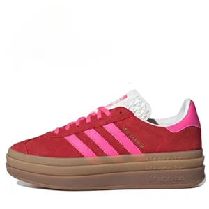 Adidas Original Gazelle Bold Woman Thick Sole Shoes of Red Red Red Outdoor Comfortable Women's Comfortable Tennis Causal Tennis 12 Main Sales Adidas Children's Shoes - №5
