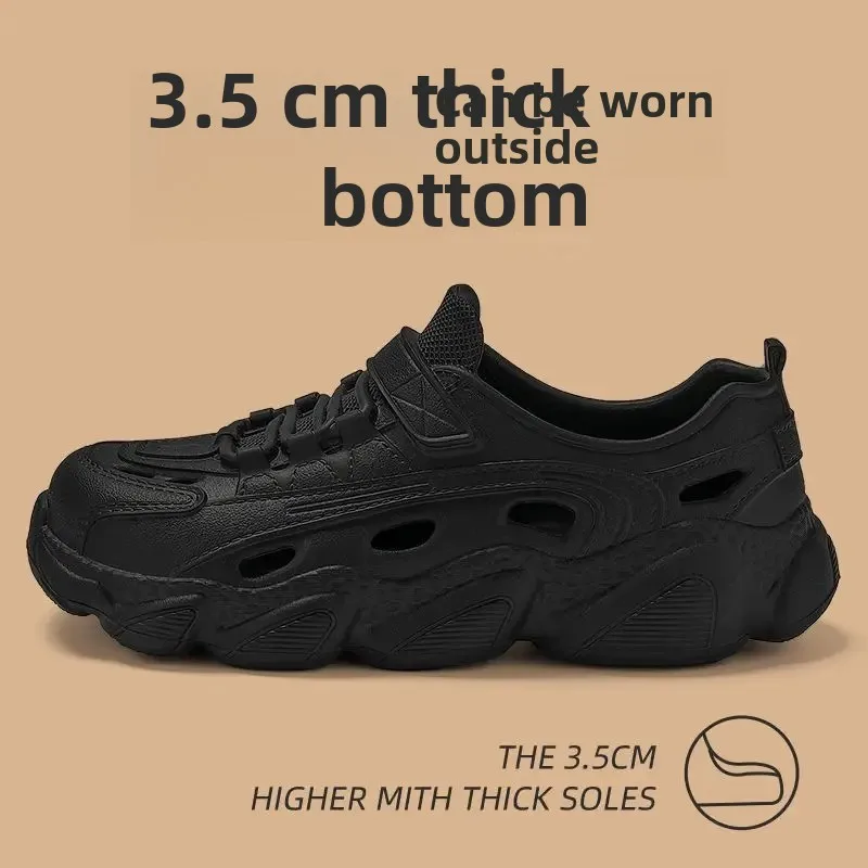 Trendy Men's Sandals Outdoor Wear Thickened Anti-slip Wear-resistant Fashion EVA Moulded Couples Clog Shoes Wholesale