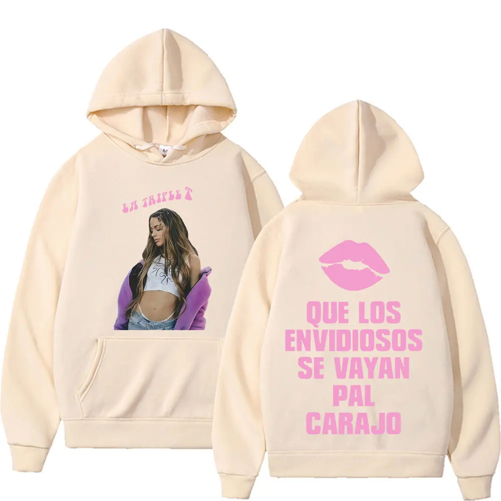 Singer Tini Stoessel بلوزات مطبوعة على الوجهين للرجال والنساء Harajuku سترات جمالية بأكمام طويلة مع قلنسوة كبيرة الحجم ملابس الشارع #5