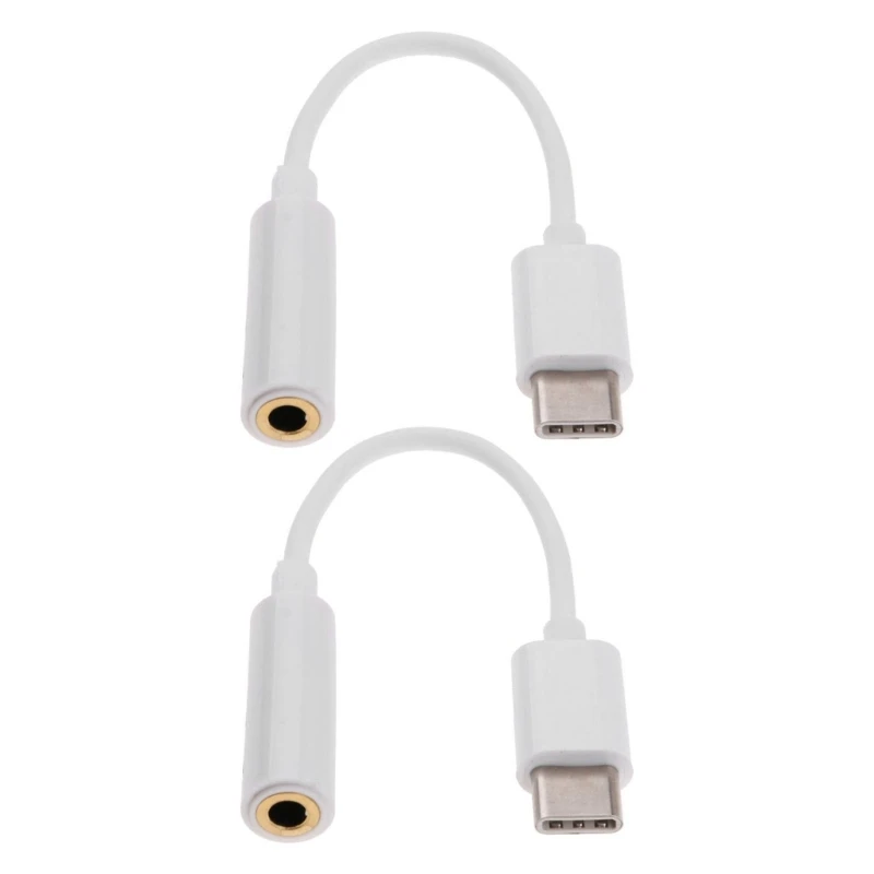 Y1UB Set of 2pcs Type C Input 3.5mm Port Output Cable Tablet Phone Accessory