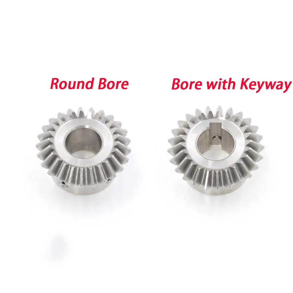 1Pcs 1/1.5/2/3Mod Bevel Gear Speed Ratio 1:1 304 Stainless Steel 90 Degree With Keyway Bore 20-30 Teeth Meshing Angle Gear