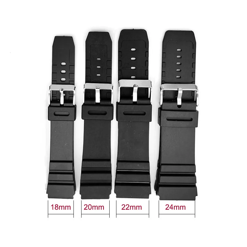 Silicone Rubber Strap 18mm 20mm 22mm 24mm for Casio G-Shock Series Watches Replacement Strap of Electric Watch