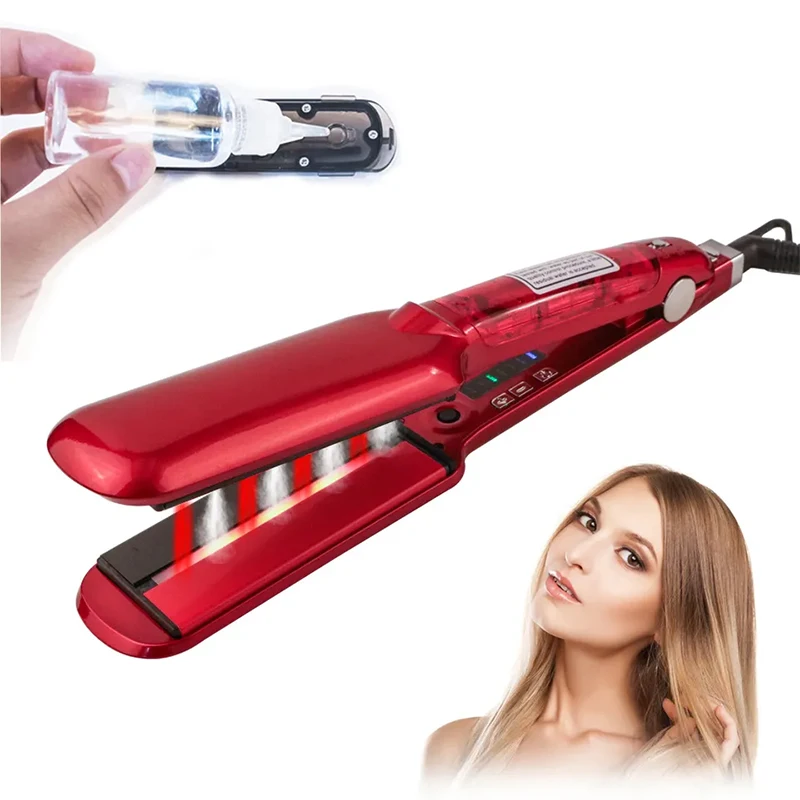 Professional powerful steam electric hair dryer. Portable salon-use two-in-one hair dryer and curling iron. Household use.
