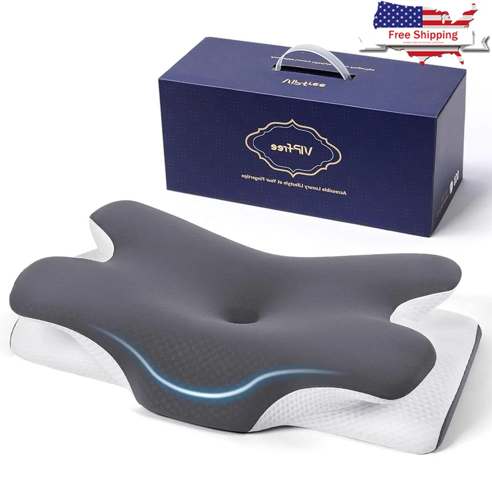 

Эргономичная охлаждающая подушка из пены с эффектом памяти, регулируемая поддержка шеи, облегчение боли в шее, плечах, дышащий съемный чехол