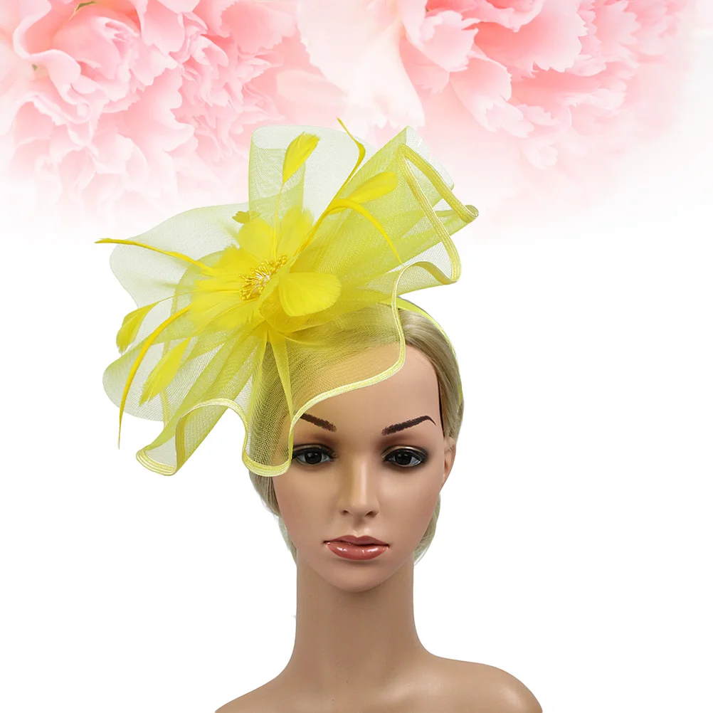 

1pc Hair Hoop Vintage Hat Headband Women Fascinator Hairbands Carnival Accessories Gauze Flower Design