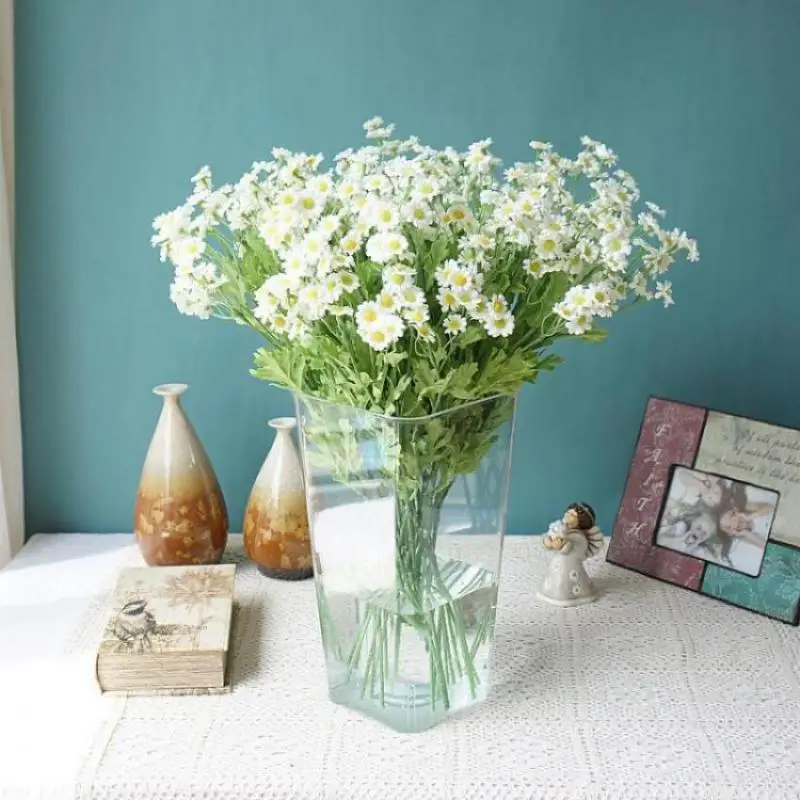Artificial Flowers Silk Daisy Home Vase Decoration Outdoor Garden Wedding Bridal Wreath Accessories Bouquet Hot Selling DIY Gift
