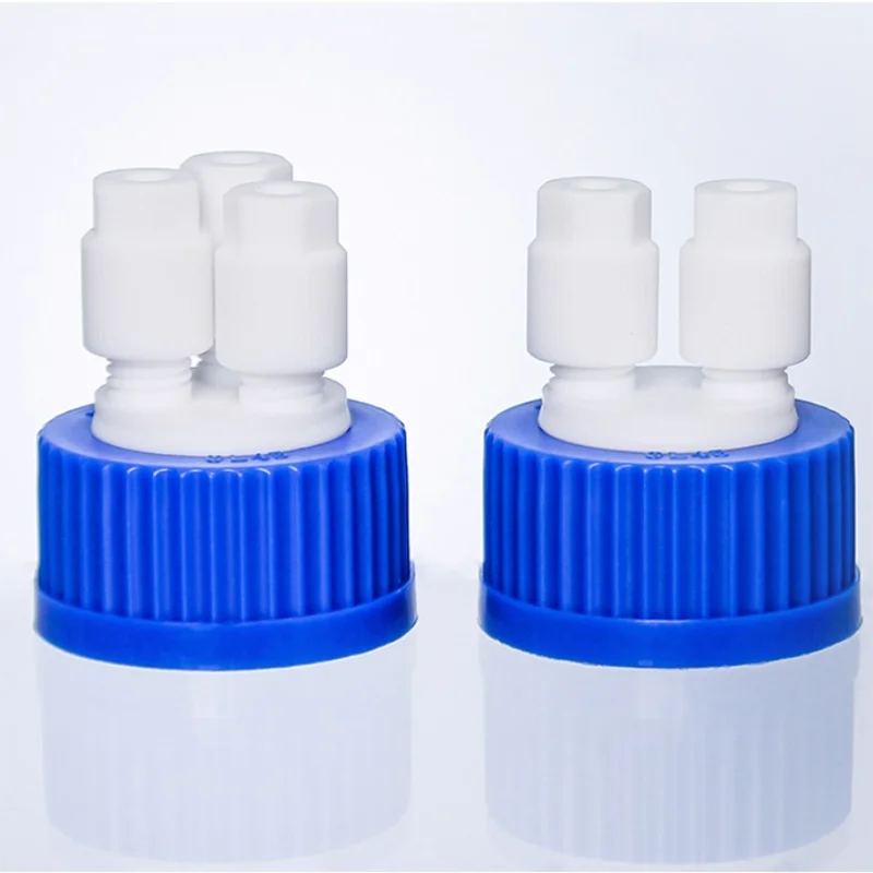 1PCS GL45 plastic blue cap porous screw cap feeding cap mobile phase cap anaerobic cap