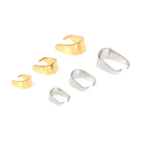 50pcs Stainless Steel Pendant Clip Connector Pinch Bail Clasp DIY Jewelry Making Gold Color Clasps Findings Accessories