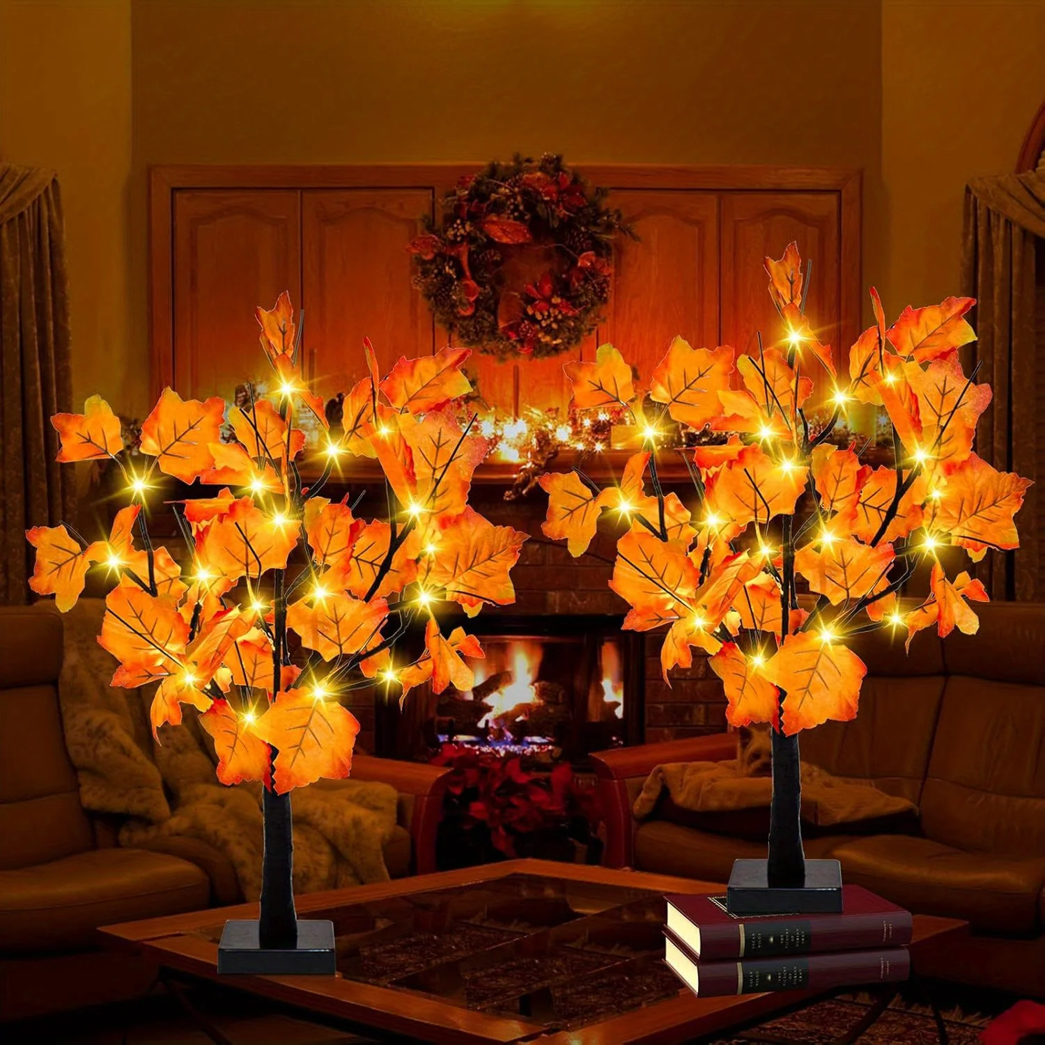 24-inch Fall Lighted Maple Tre - Home Decor Lighting Tree 评论和价格
