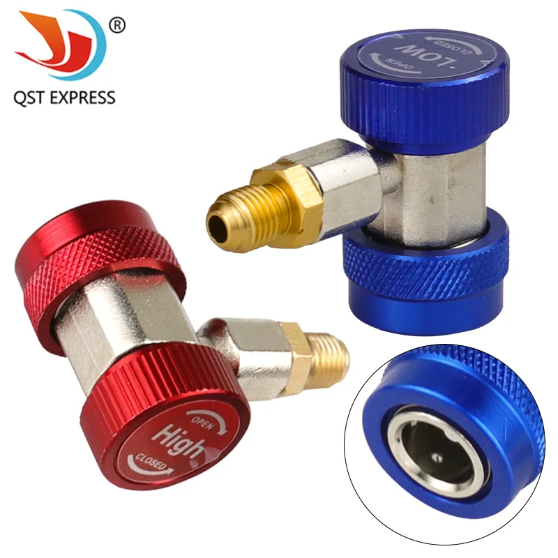 R134a Automotive Air Conditioning Fluorine Quick Connector Refrigerant Adapter High And Low Pressure Quick Connector