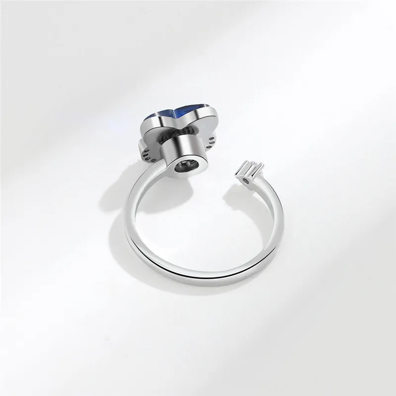 SMJEL Anti Stress Anxiety Fidget Rings For Women Multiple Crystal Flower Sun Heart Metal Spinner Rotating Ring Wedding Jewelry view 6
