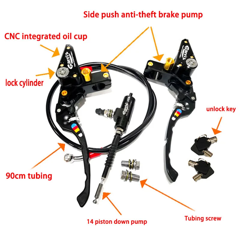 Motorcycle CNC Hydraulic Clutch Lever Master Cylinder Oil Pipe Anti-theft Lock Direct Push Pump Brake Dirt Bike Modified Parts