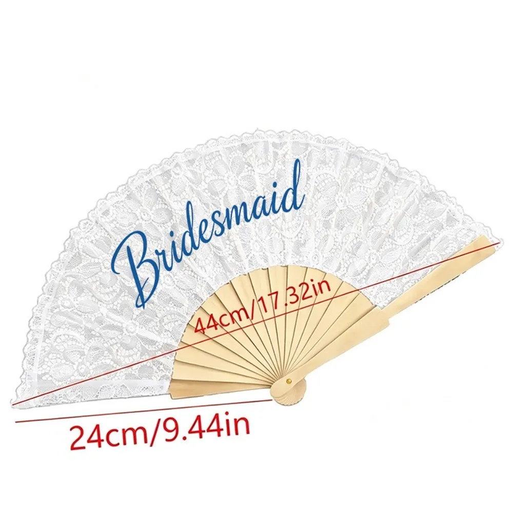 Fashion Exquisite Lace Bridal Fan Handheld Elegant Portable Folding Fan Retro Dance Fan Bridal Event
