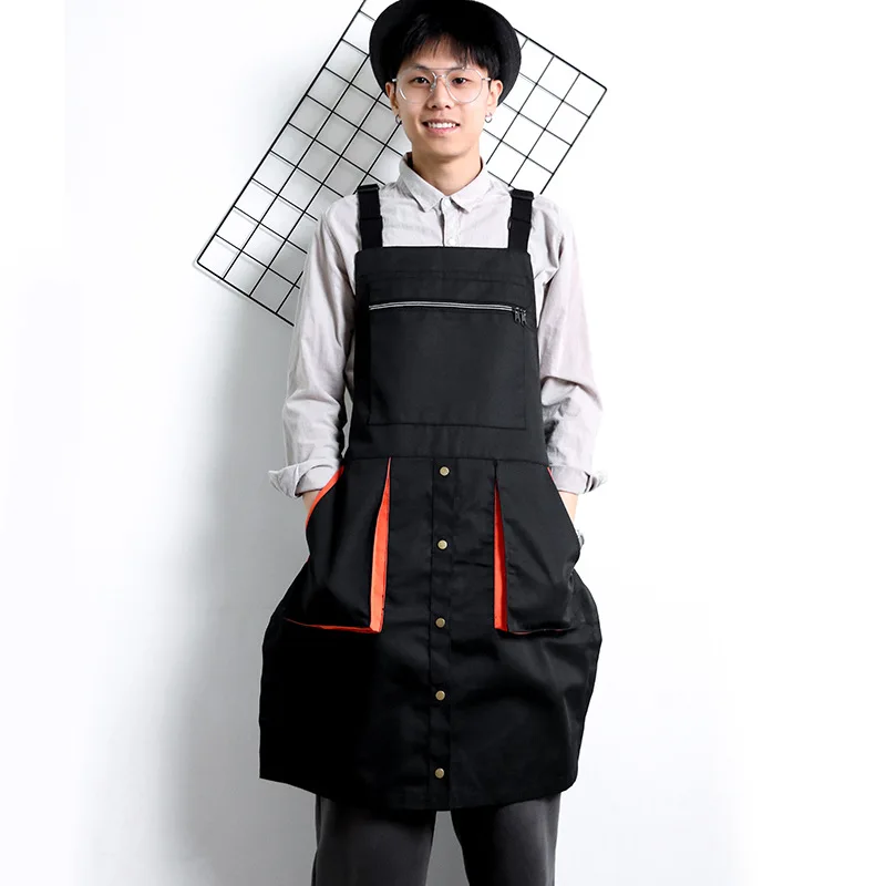 Cowboy apron print logo coffee maker milk tea shop hairdresser restaurant home kitchen men's and women's work clothes print