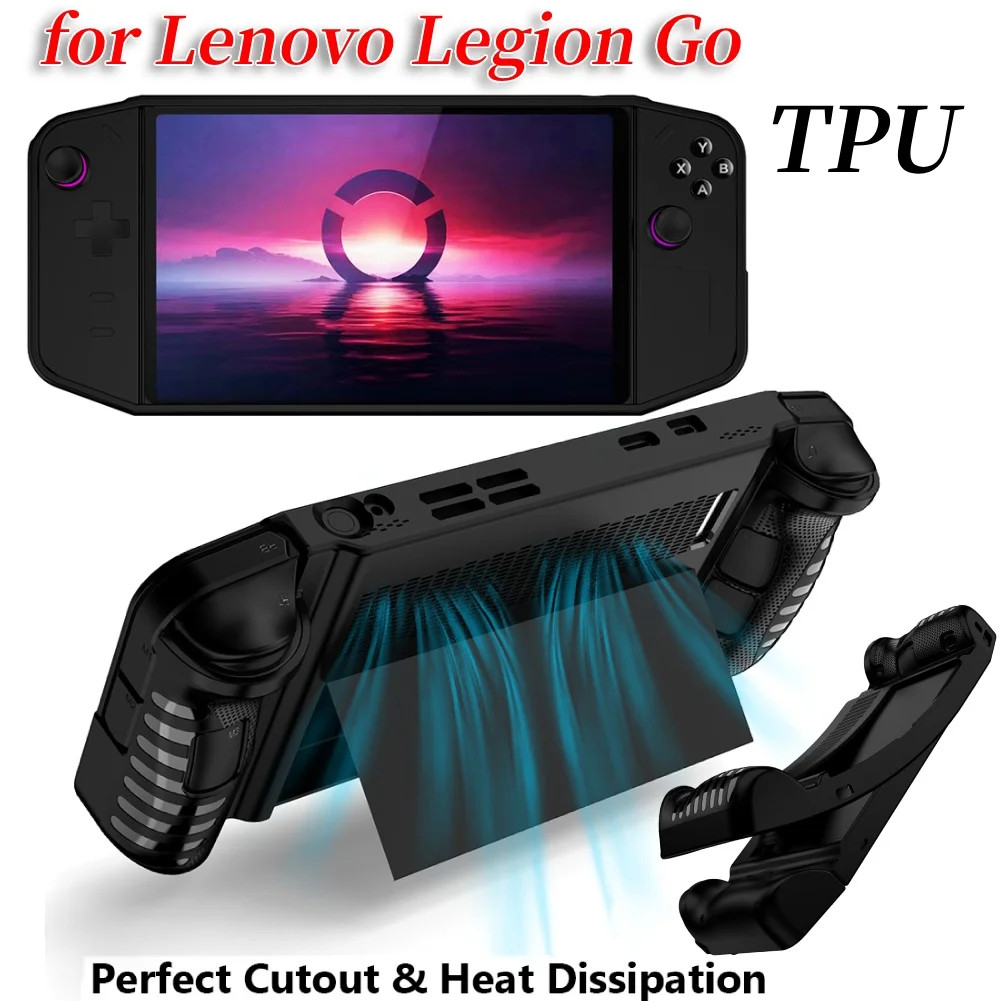 Untuk Lenovo Legion GO sarung pelindung TPU, sarung pelindung tahan guncangan untuk Legion GO dengan dudukan