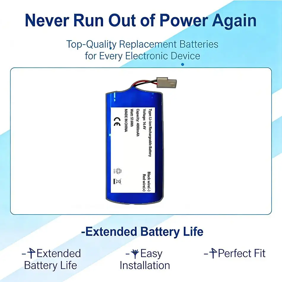 

Robotic Vacuum Cleaner Battery H18650CH-4S1P 2600Mah For Xiaomi G1 Mijia X3 Lightweight