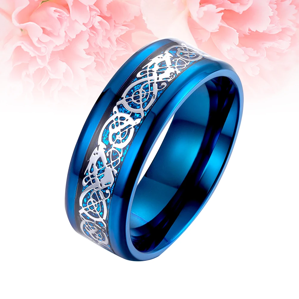 

The Ring Blue Mirror Polishing Nibelon Finger Carbon Men Personality Man