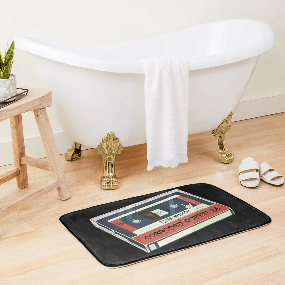 Eddie Munson Corroded Coffin Cassette Bath Mat Bath Rugs For Bathroom Entrance Door Mat