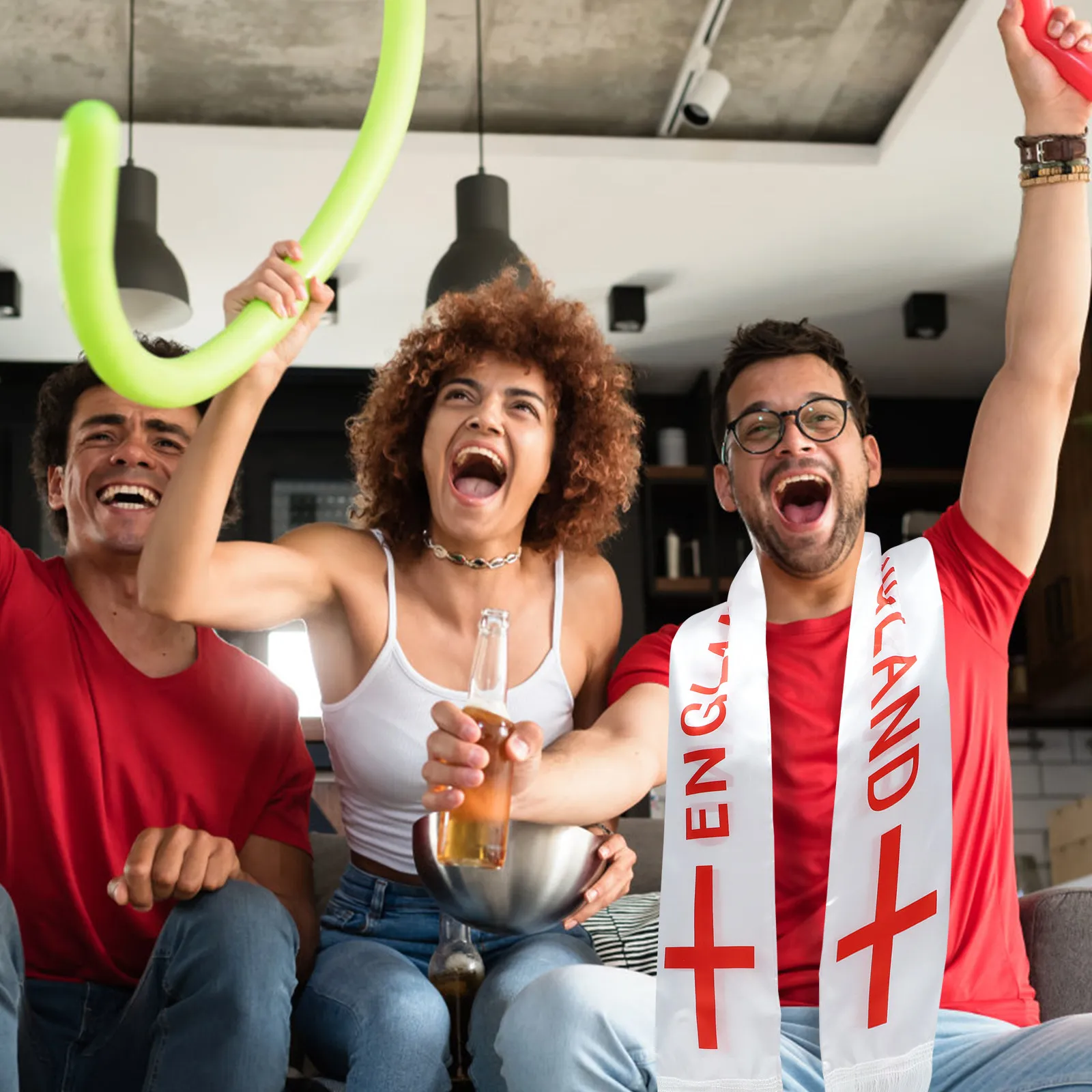 

2 шт. шарфы для футбольных болельщиков из атласа, универсальный размер, для спортивных мероприятий, украшения для футбольных вечеринок, шарфы для футбольных фанатов