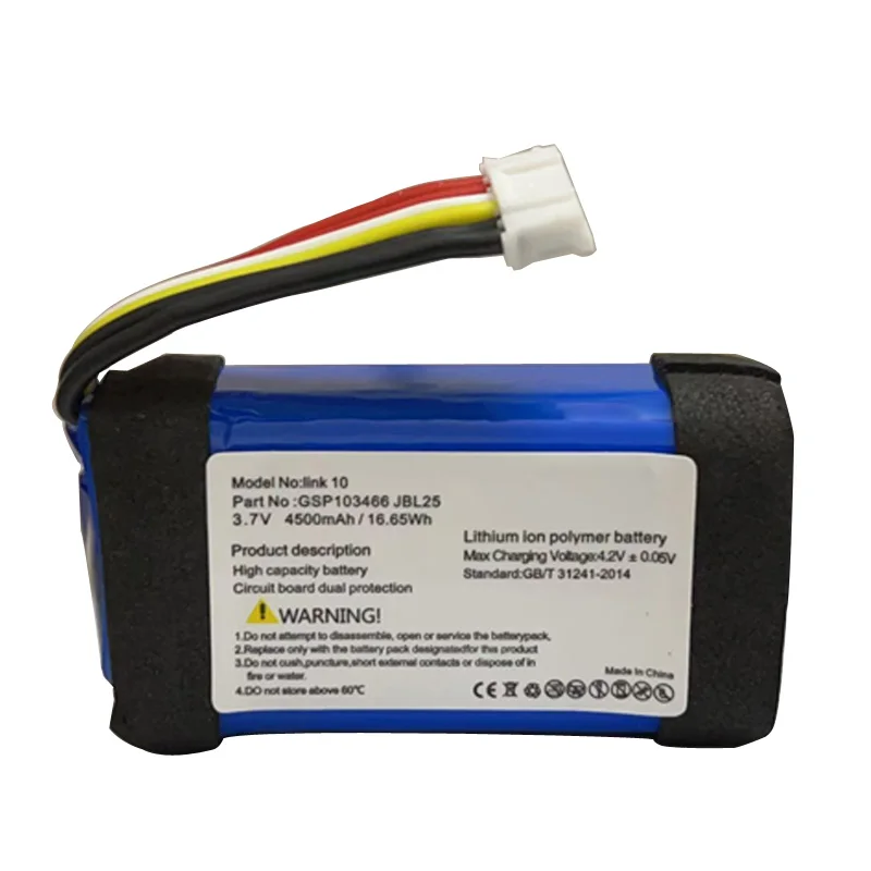 2025 Years 100% Original GSP103465 4500mAh Speaker Battery For JBL Link 10 Link10 Loudspeaker Bluetooth Battery