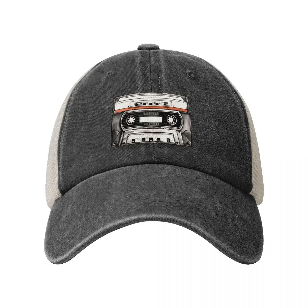 Vintage music cassette - tape - MC - drawn Baseball Cap Military Tactical Cap Trucker Hat Boy Women's