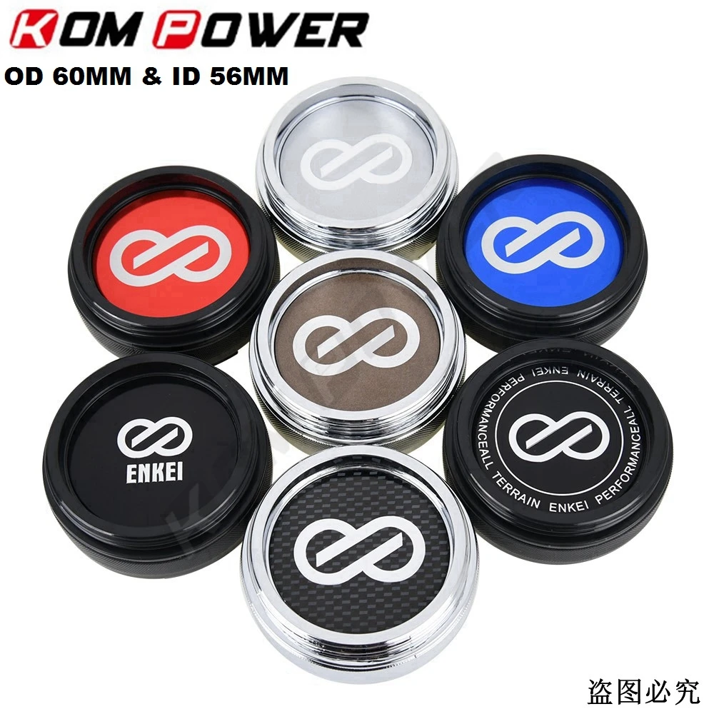 4PCS 60MM OD / 56MM ID Cap Sport Rim Cover ENKEI Sticker Center Rim Cap Wheel Hub Cap