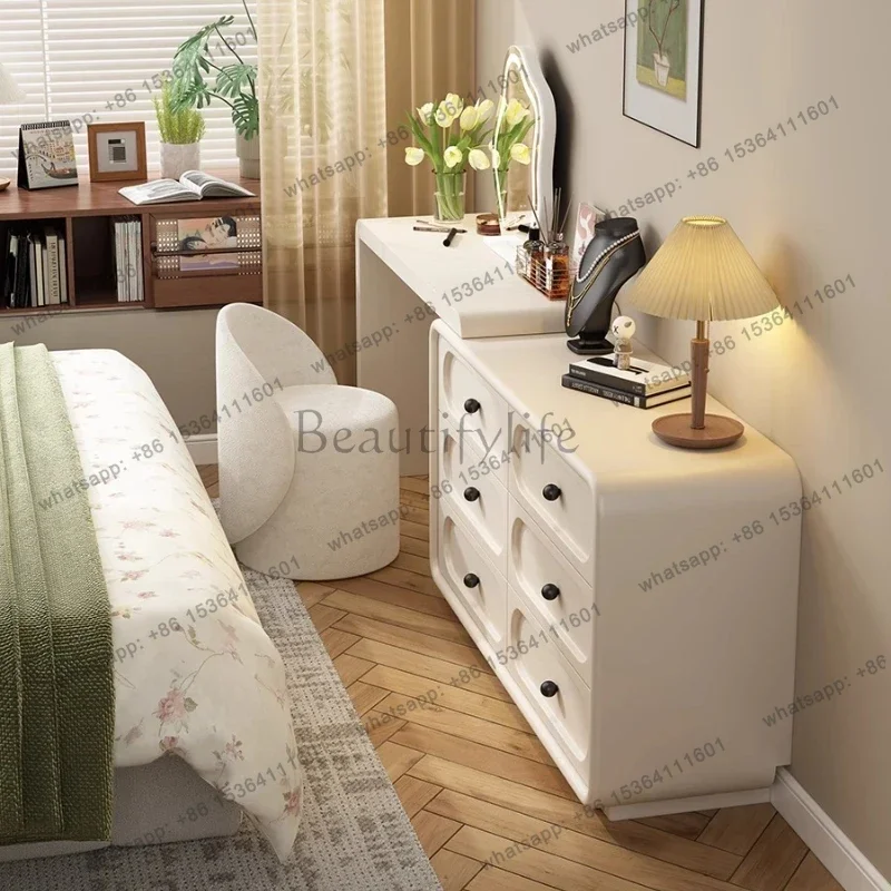LJY European Cream Dressing Table Storage Light Luxury Desgin Console Vanity Table Modern Drawers Penteadeira Postmodern Furnitu