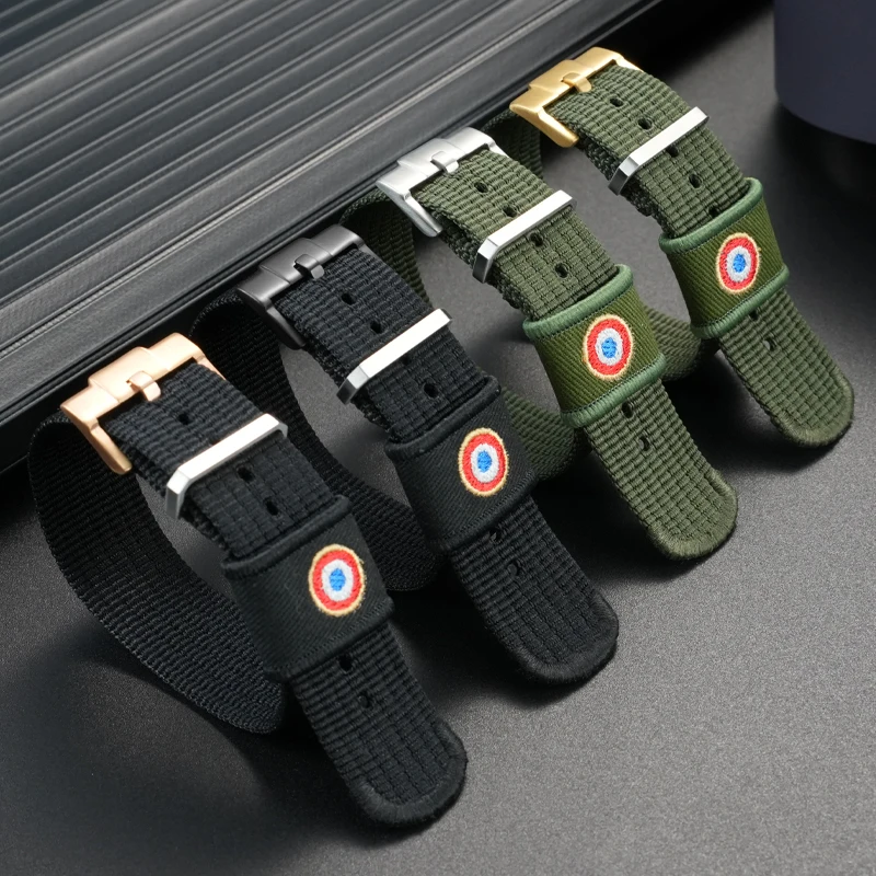 حزام ساعة نايلون عالي الجودة لـ TUDOR Black Bay Biwan/1958 سوار ساعة من القماش الناعم المقاوم للماء للرجال سوار معصم رياضي خارجي 22 مللي متر