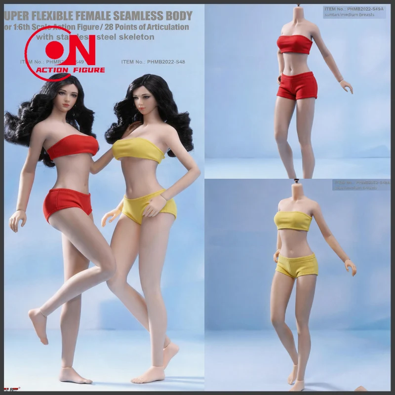 

TBLeague 1/6 Scale PHMB2022-S48 S49 Mid Bust Female Seamless Body Detachable Feet Narrow Shoulder Pale/Suntan Action Figure