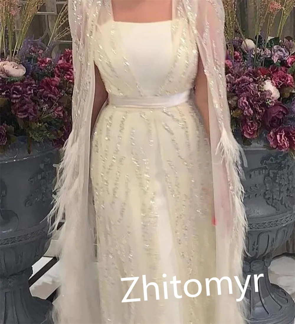 Elegancka modna kwadratowa linia o długości suknie balowe formalna suknia ocenowa tiulowa Paillette/cekiny satynowa vestidos para mujer