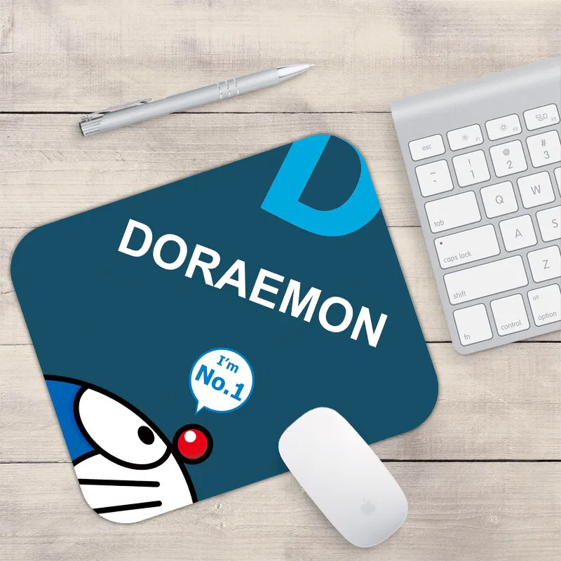 New Cartoon HD Office Small Leather Mouse Pad Cute Cartoon Doraemon Non-slip Mouse Pad Portable Ins Style Computer Keyboard Pad