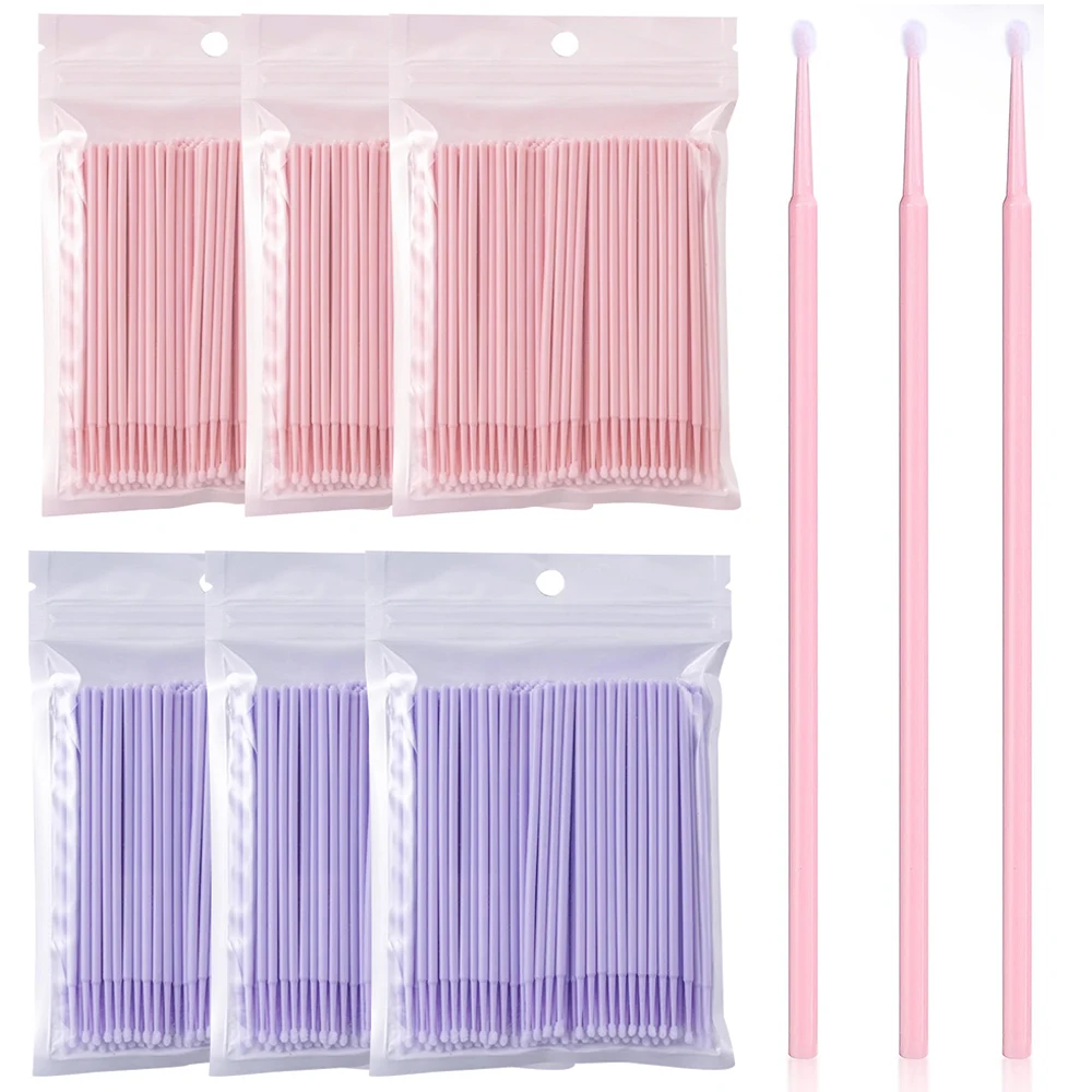 Lash 100PCS Eyelash Brush Cleaning Extension Micro DisposableBrushes Cotton Swab Individual For Eyelashes Removing Beauty Tool