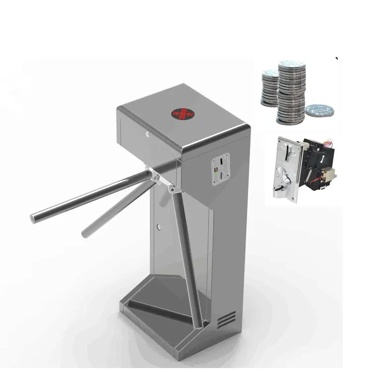 

Reliable Entry Solution For Bus Anti-Tailgating Biometric Integration Coin Operated Tripod Turnstile