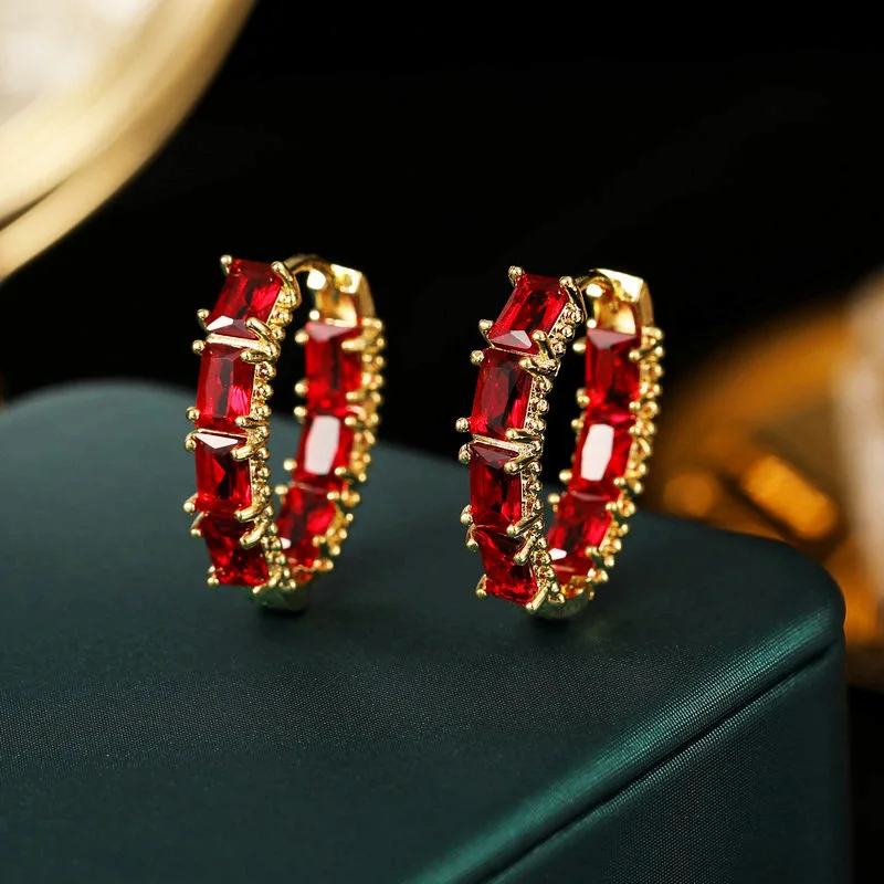 

Daily Commuting Super Immortal Style Earrings Trendy New Earrings Square Zircon Simple Droplet shaped Earrings