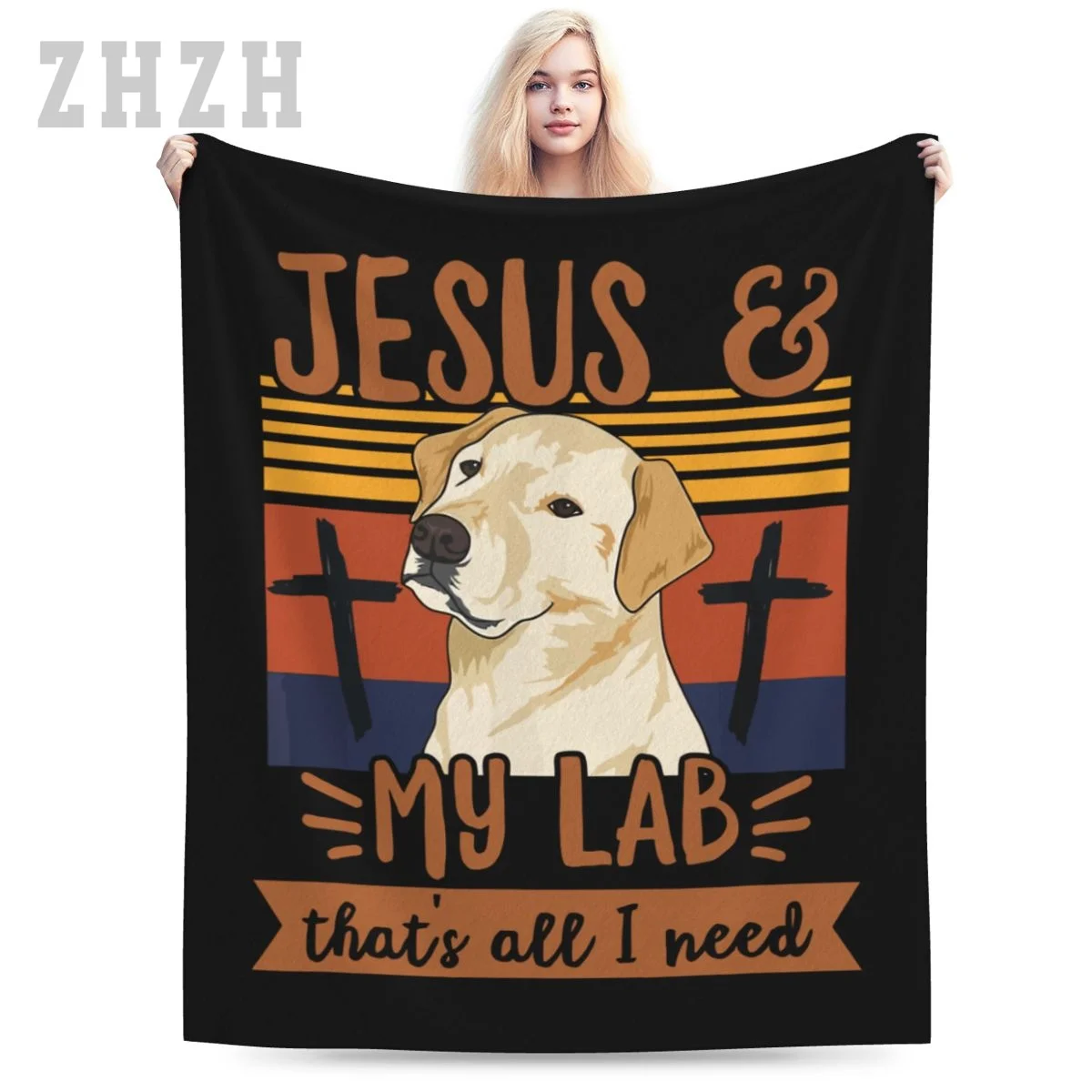Blanket Labrador Retriever Dogs LAB MY LAB That's All I Nees Flannel Multifunction Camping Sofa Cover Keep Warm