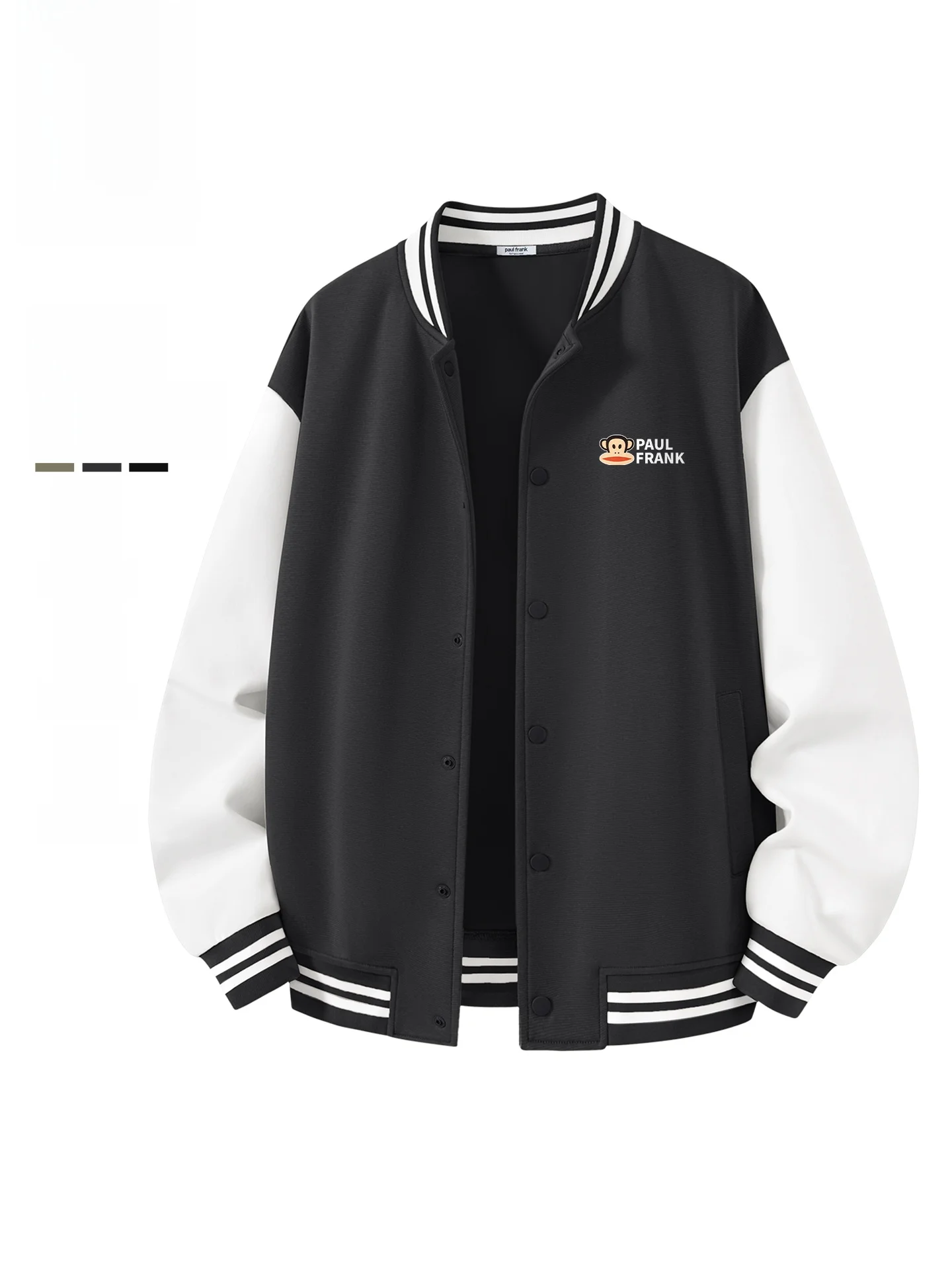 

American Retro Color Blo Baseball Jaet for Men Spring Heavy Weight Open Cardigan Coat Monkey Print Youth Faion