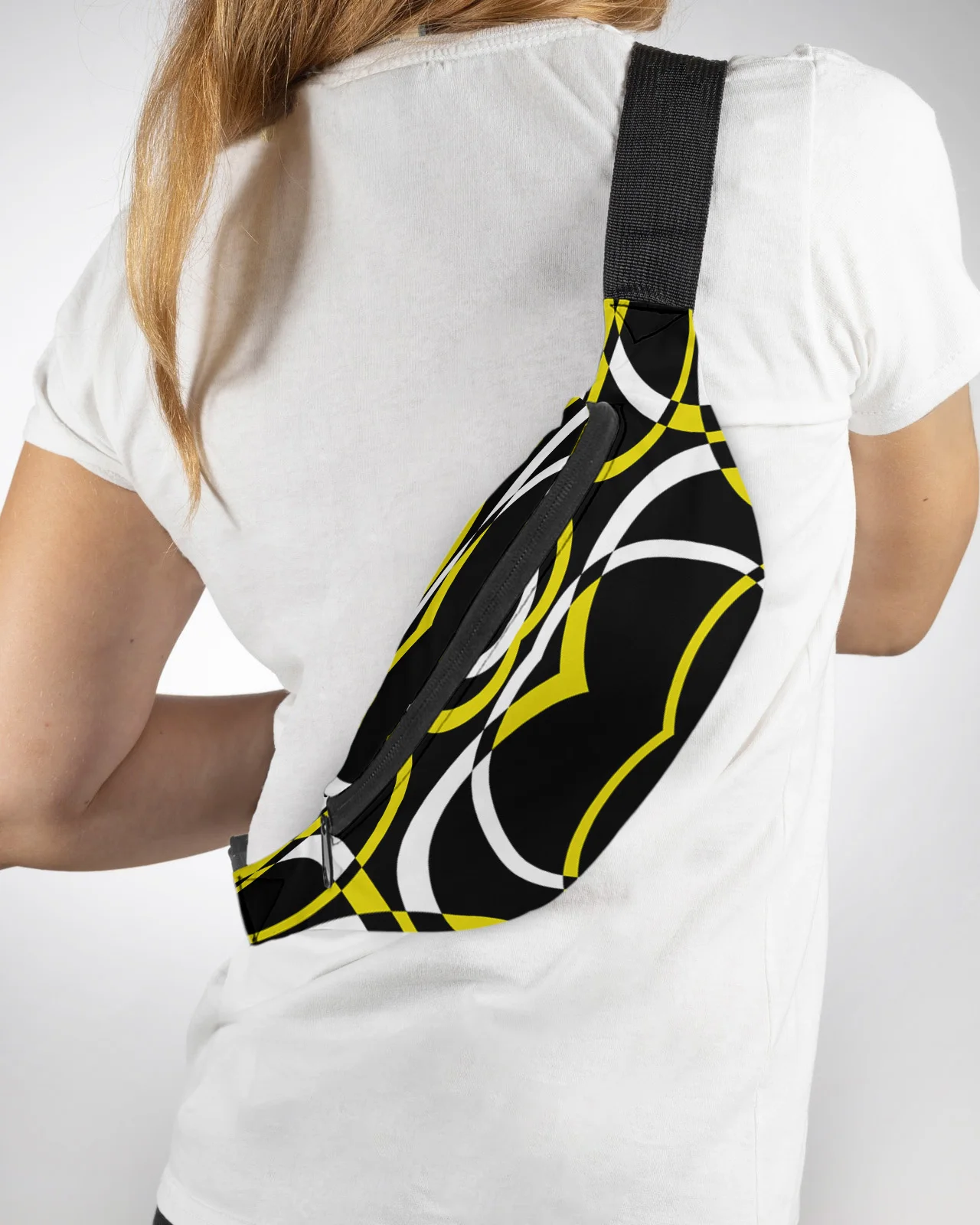 

Geometric Abstract Modern Art Yellow Men Women Waist Bag Fanny Pack Purse Phone Belt Bag Wallet Pouch Waterproof Banana Hip Bags