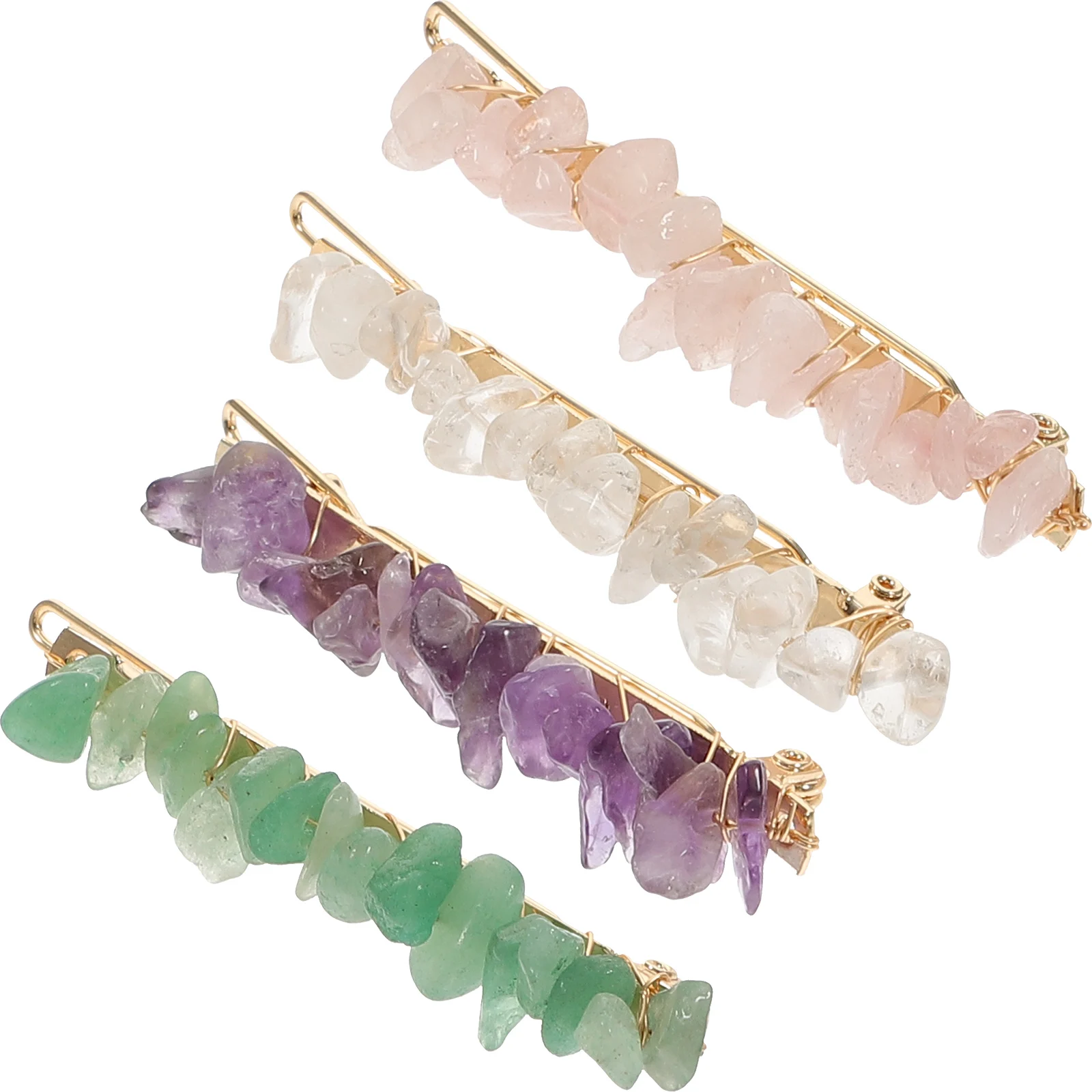 

4Pcs Crystal Hairpin Stones Accessories Women Clip Metal Creative Hairpins Elegant Wedding Party Hair Clips Bobby Pins