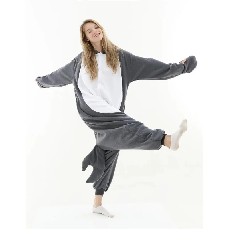 Kigurumi Adult Pyjamas Cosplay Costume Grey Shark Onesie Sleepwear Homewear Unicorn Pajamas Party Clothing Male Pajamas PA9197