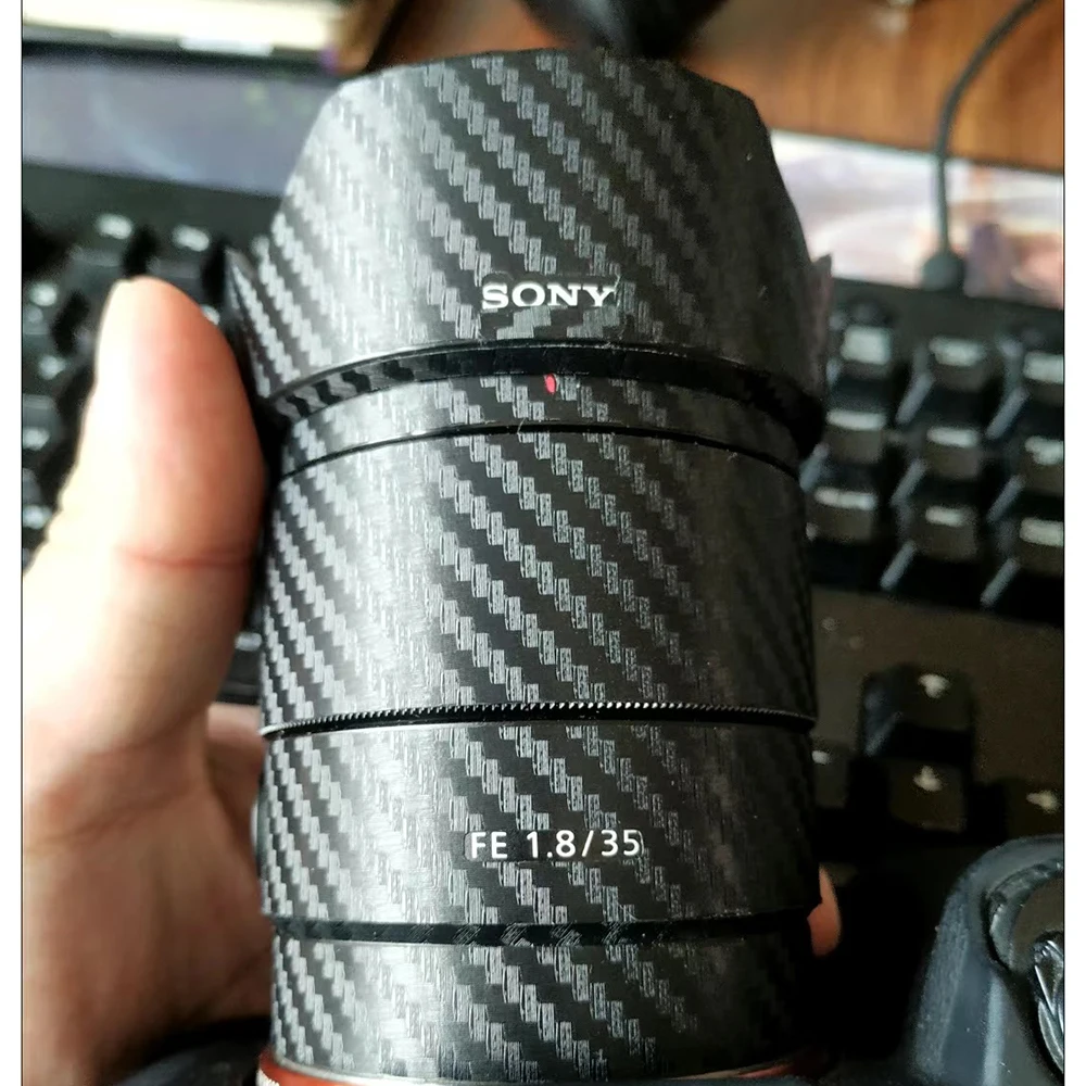 أنمط ملصق مائي الجلد لسوني FE 35 مللي متر F1.8 عدسة الكاميرا ملصق الفينيل التفاف المضادة للخدش فيلم معطف FE 35 1.8 F/1.8 351.8 SEL35F18F