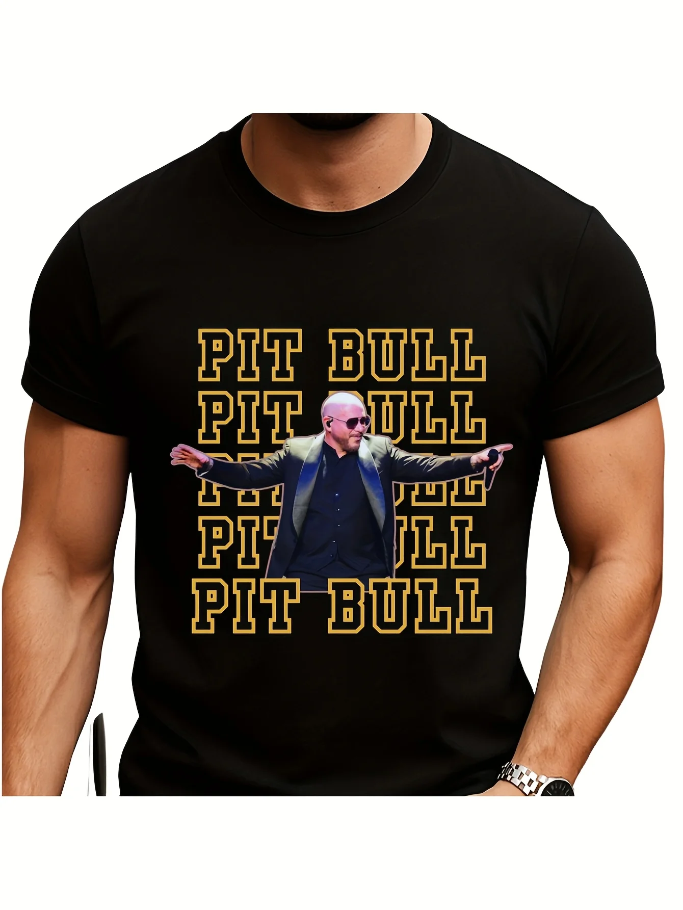 Рубашка Pitbull, футболка Pitbull, Armando Cristian Juma Shirt, американский рэпер, аниме-рубашки для мужчин, манга, спортивная одежда для мужчин