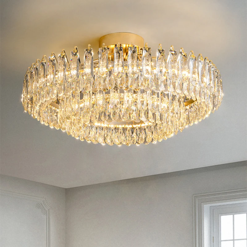 

Pendant lights European-Style Villa Living Room Post-Modern Crystal Ceiling Lamp French Luxury Bedroom Dining Room Lamp