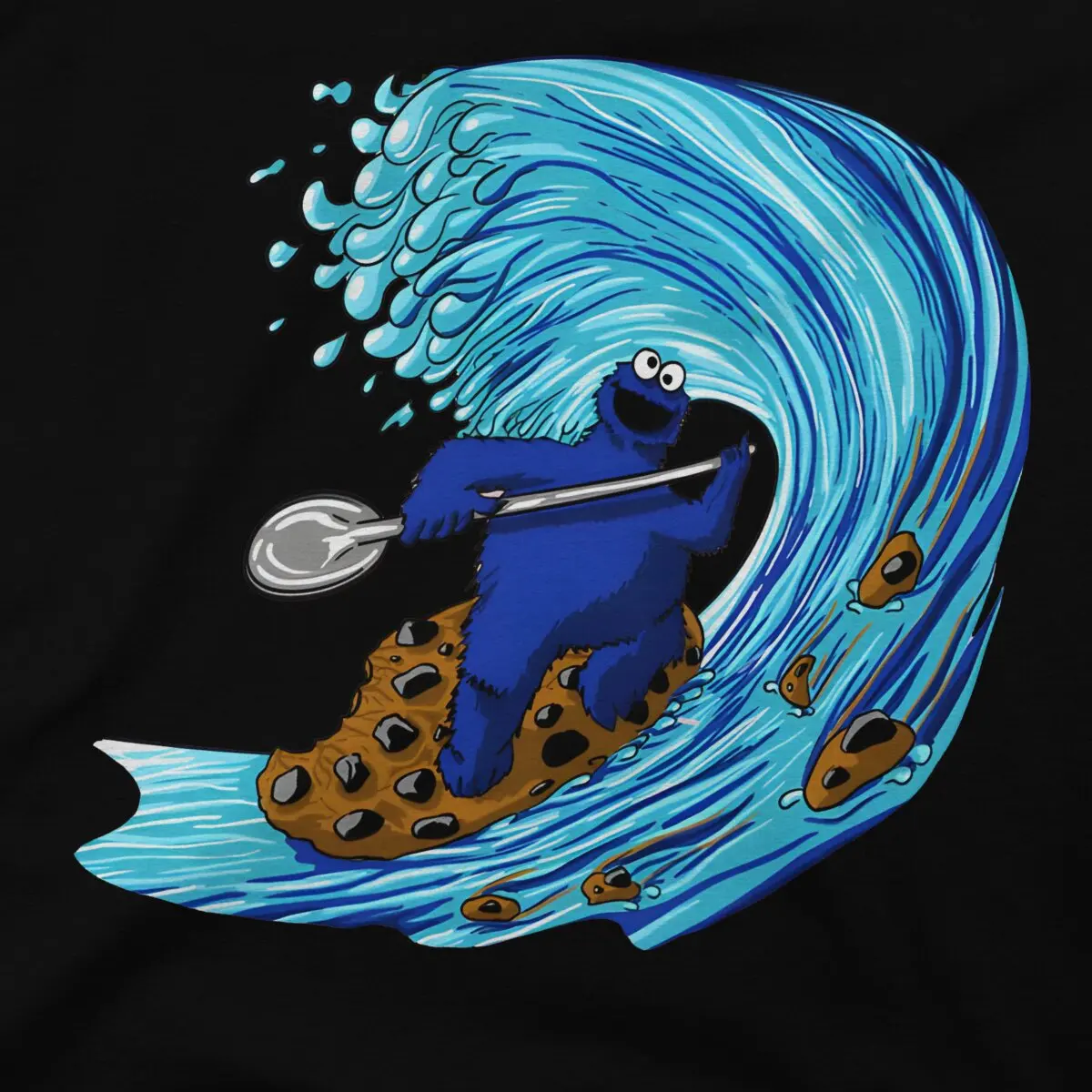 Monster Surfer Special TShirt Cookie Monster Cartoon Comfortable Creative Gift Idea T Shirt Stuff Hot Sale