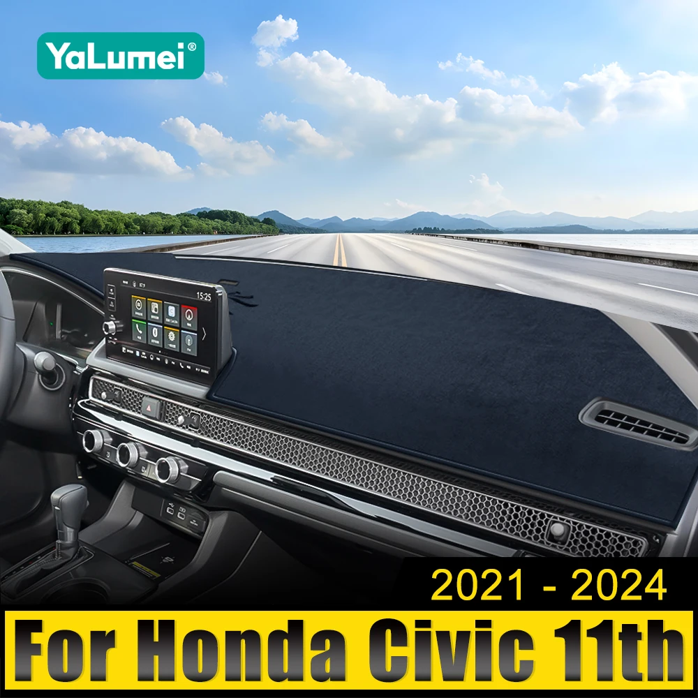 

Для Honda Civic 11-го поколения 2021 2022 2023 2024 2025 крышка приборной панели автомобиля приборный стол солнцезащитный козырек коврик для приборной панели нескользящий коврик