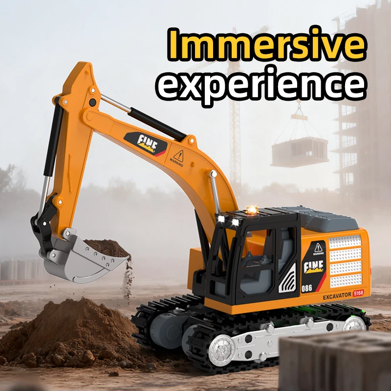 HG4-301 RC Truck Electric Remote Control Excavator Simulation Alloy Engineering Vehicle Toy Car Bulldozer Model Toy Gifts