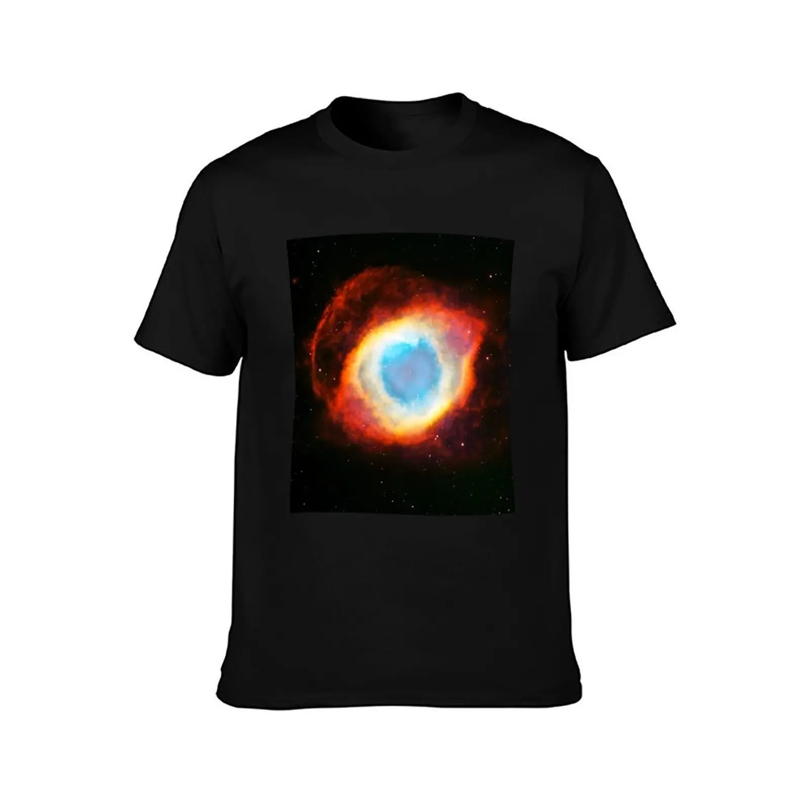 Helix Nebula T-Shirt, Summer Casual Cotton Tee, Oversized Streetwear Tops, Vintage Graphic Print, Loose Fit Short Sleeve
