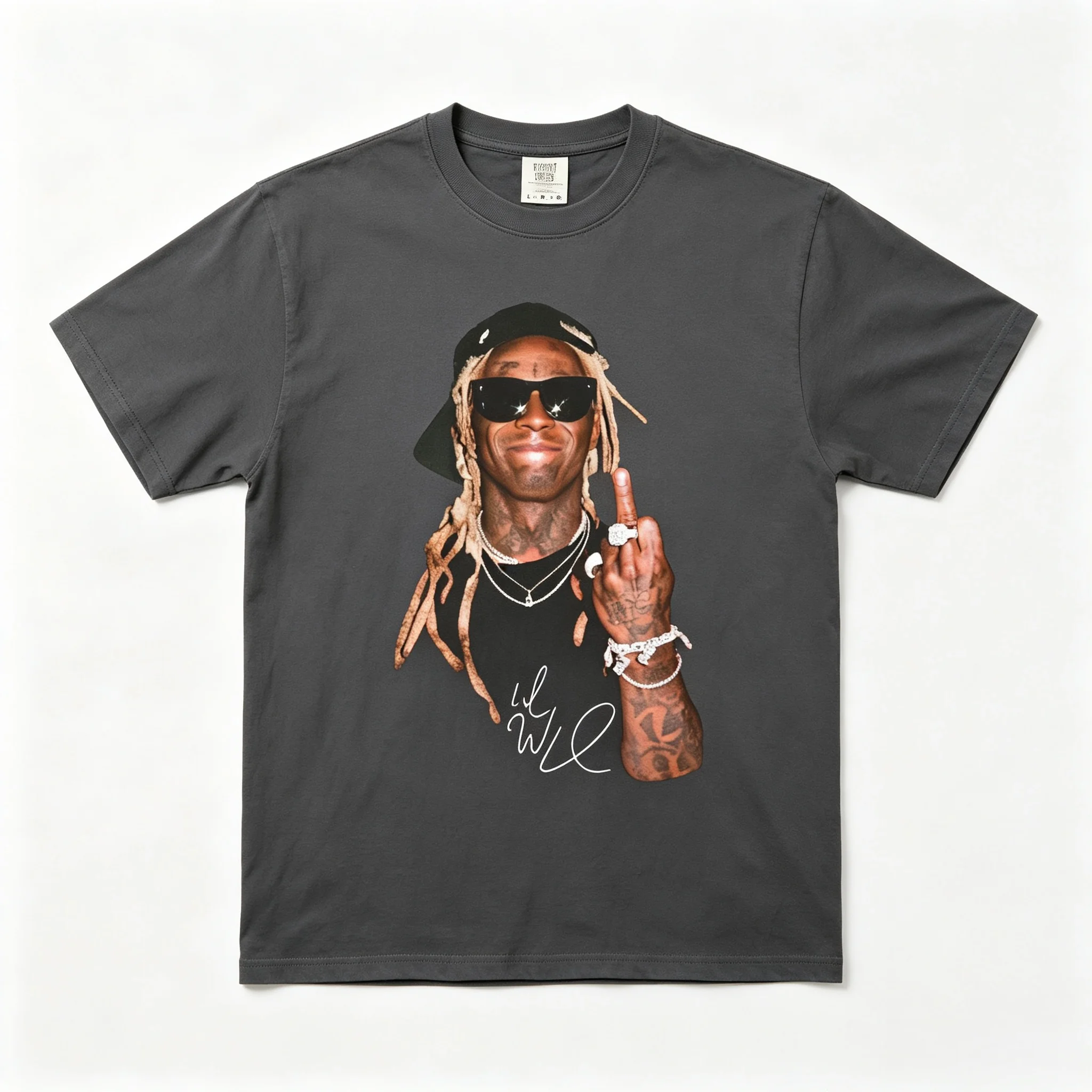 Lil Wayne 2026 Tour T-Shirt Hip-Hop-Rapper-Print-Muster Reine Baumwolle T-Shirt Sommer Herren Damen Streetwear Y2k-Stil Shirt – Detail 6