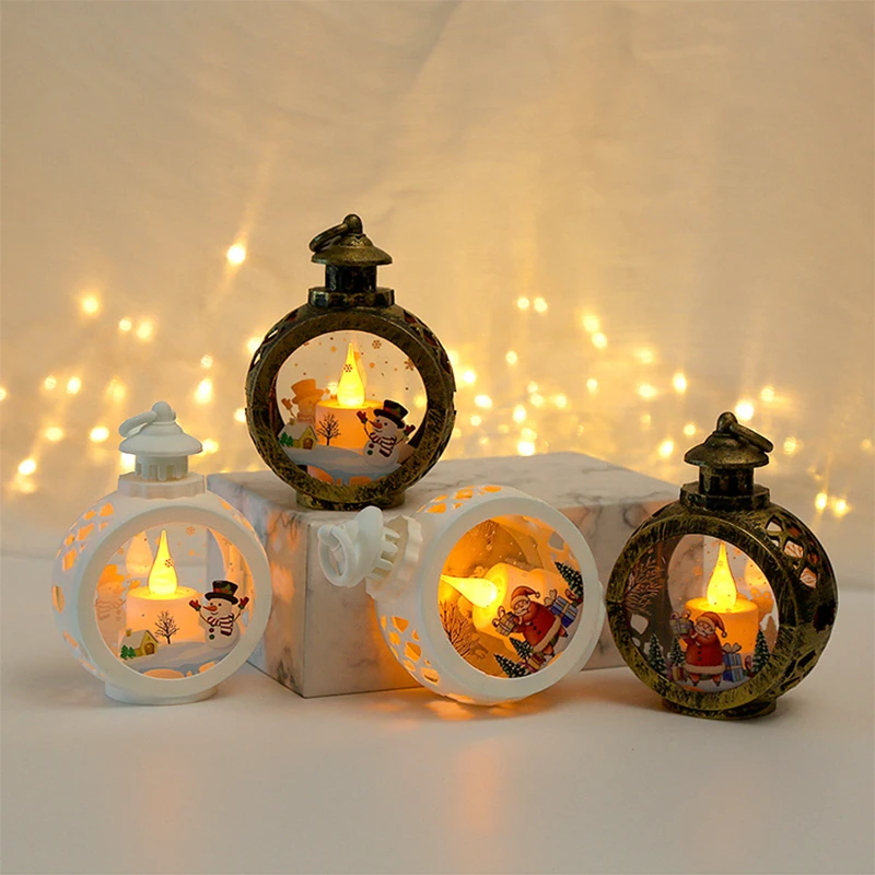 2025 LED Portable Lantern Santa Claus Lamp Decor Christmas Xmas Tree Wind Lights Pendant Navidad Christmas New Year Decoration