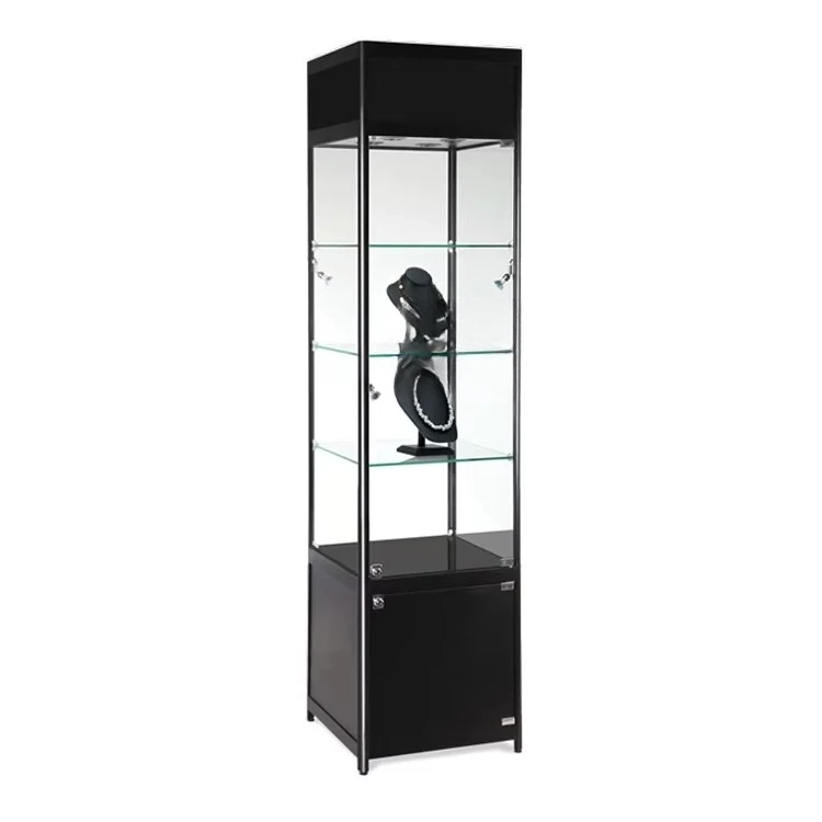 New Design Lockable Jewelry Display Cabinet Ornaments Glass Display Cabinet With Storage Cabinet